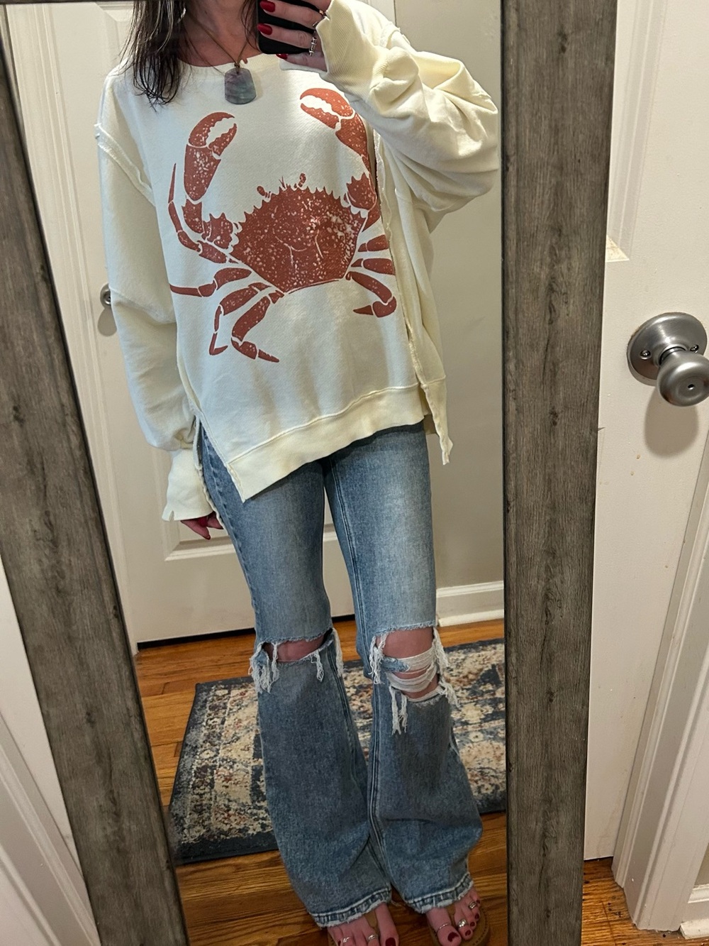 NWT We The Free Graphic Camden Pullover in Crab Print - Picture 14 of 16